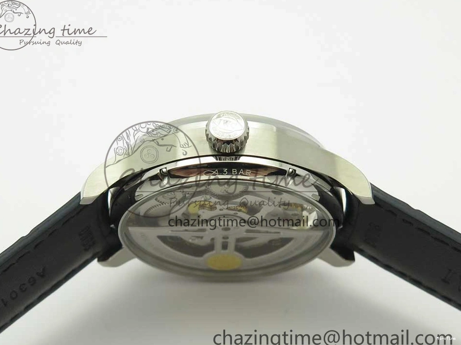 MIROTIME 0506 Portuguese Tourbillon IW5046 SS ZF Best Edition White Dial Blue Markers on Blue Leather Strap Fashionable 7149